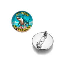 Круглый значок, цвет серебро, Тралалело Тралала M0101023