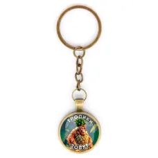 Круглый брелок, цвет бронза, с цепочкой, Орангутини Ананасини M0102018