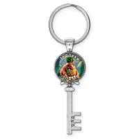 Брелок ключ, цвет серебро, с кольцом для ключей, Орангутини Ананасини M0102044