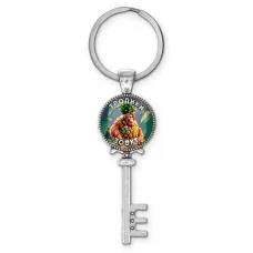 Брелок ключ, цвет серебро, с кольцом для ключей, Орангутини Ананасини M0102044