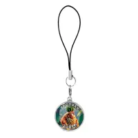 Подвеска для телефона, цвет серебро, со шнурком, Орангутини Ананасини M0102060