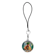 Подвеска для телефона, цвет серебро, со шнурком, Орангутини Ананасини M0102060