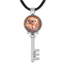 Кулон ключ, цвет серебро, со шнурком, Балерина Капучино M0103043