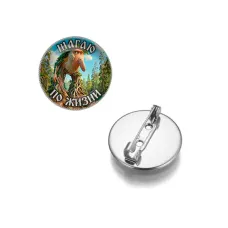 Круглый значок, цвет серебро, Бр Бр Патапим M0107023