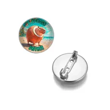 Круглый значок, цвет серебро, Капиборело Кококсини M0108023