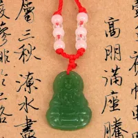 Амулет Будда, стекло, зеленый AK011-1