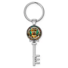 Брелок ключ, цвет серебро, с кольцом для ключей, Капучино Ассасино M0109044