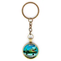 Круглый брелок, цвет бронза, с цепочкой, Крокодило Бомбардиро M0114018