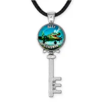 Кулон ключ, цвет серебро, со шнурком, Крокодило Бомбардиро M0114043