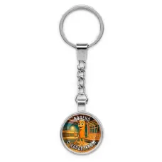 Круглый брелок, цвет серебро, с цепочкой, Тунг Тунг Тунг Сахур M0116022