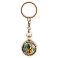 Круглый брелок, цвет бронза, с цепочкой, Шампанзини Бананини M0117018