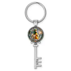 Брелок ключ, цвет серебро, с кольцом для ключей, Шампанзини Бананини M0117044