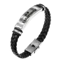 Кожаный браслет Я люблю Хабаровск B0724013