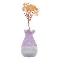 Фигурка Ваза с цветами, 8х2,5см, цитрин ST084-02