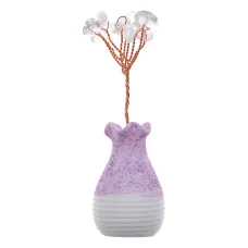 Фигурка Ваза с цветами, 8х2,5см, горный хрусталь ST084-04