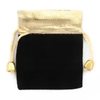 Мешочек бархатный 7х9см черно-золотой MS016BK