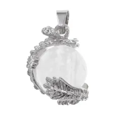 Кулон Дракон, 2,5х2см, горный хрусталь BJK084-07