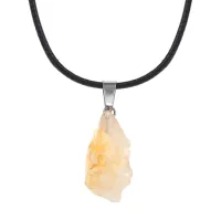 Кулон на шнурке, 2х2см, цитрин BJK147-03