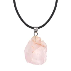 Кулон на шнурке, 2х2см, розовый кварц BJK147-04