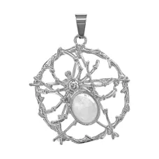 Кулон Паук, d.3см, горный хрусталь BJK475-03