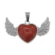Кулон Сердце, 2х3,5см, красная яшма BJK476-02
