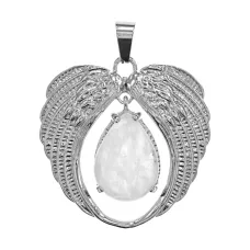 Кулон Крылья ангела, 3,5х3,5см, горный хрусталь BJK477-02