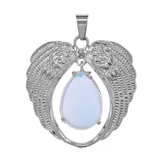 Кулон Крылья ангела, 3,5х3,5см, лунный камень BJK477-03