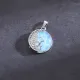 Кулон Две звезды и полумесяц, d.2см, лунный камень BJK481-02