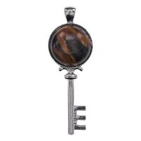 Кулон Ключ, 6х2см, тигровый глаз BJK484-04