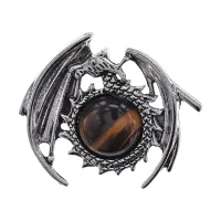 Кулон Дракон, 4х4,5см, тигровый глаз BJK485-03