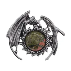 Кулон Дракон, 4х4,5см, унакит BJK485-04