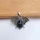 Кулон Летучая мышь, 3х4 см, снежный обсидиан BJK486-04