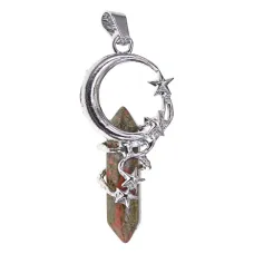 Кулон Звезды и полумесяц, 4х2см, унакит BJK488-05