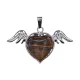 Кулон Сердце с крыльями, 3х5см, тигровый глаз BJK489-02