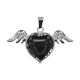 Кулон Сердце с крыльями, 3х5см, черный агат BJK489-05