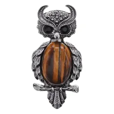 Кулон Сова, 5,5х2,5см, тигровый глаз BJK490-01