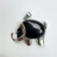 Кулон Слон, 3х3,5 см, черный агат BJK491-02