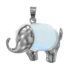 Кулон Слон, 3х3,5см, лунный камень BJK491-04