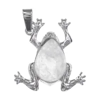 Кулон Лягушка, 3х3см, горный хрусталь BJK493-03