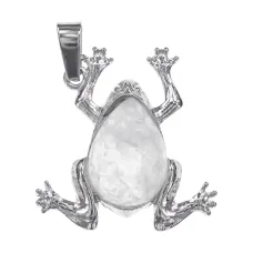 Кулон Лягушка, 3х3см, горный хрусталь BJK493-03