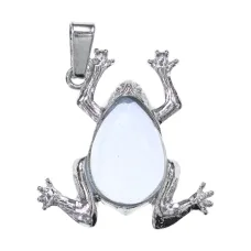 Кулон Лягушка, 3х3см, лунный камень BJK493-06