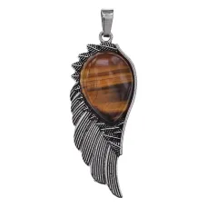 Кулон Крыло, 6х2см, тигровый глаз BJK494-01