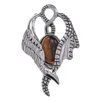 Кулон Крылья, 6х3,5см, тигровый глаз BJK495-01