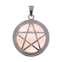 Кулон Пентаграмма, d.2,5см, розовый кварц BJK496-01