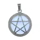 Кулон Пентаграмма, d.2,5см, лунный камень BJK496-03