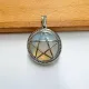 Кулон Пентаграмма, d.2,5см, лунный камень BJK496-03