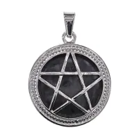 Кулон Пентаграмма, d.2,5см, лабрадор BJK496-04
