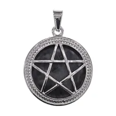 Кулон Пентаграмма, d.2,5см, лабрадор BJK496-04