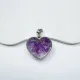 Кулон Сердце, 4х3,5 см, аметист BJK498-01