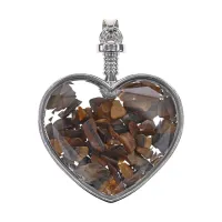 Кулон Сердце, 4х3,5см, тигровый глаз BJK498-02